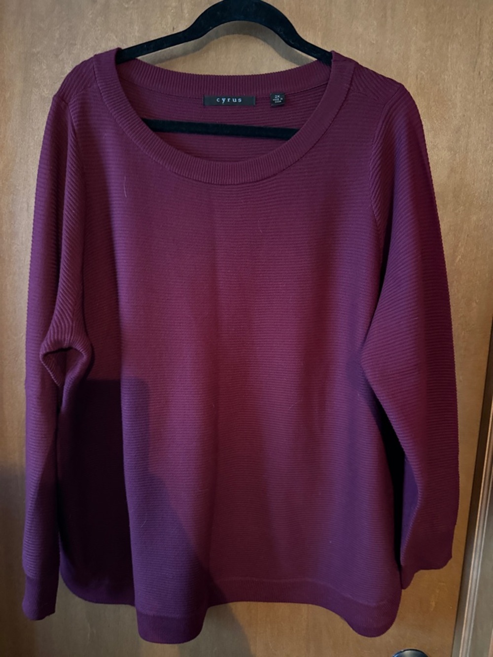 NWOT Cyrus Ribbed Knit Sweater in Deep Wine